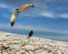Snow Gliding - sport ekstremalny i niepowtarzalna atrakcja wymyślona w Bieszczadach - na zdjęciach SnowGliding na górze Rzepedka na terenie Nadleśnictwa Lesko.