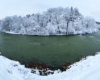 Rzeka Osława zimą na pograniczu Bieszczad i Beskidu Niskiego - widzicie na tym zdjęciu serce?