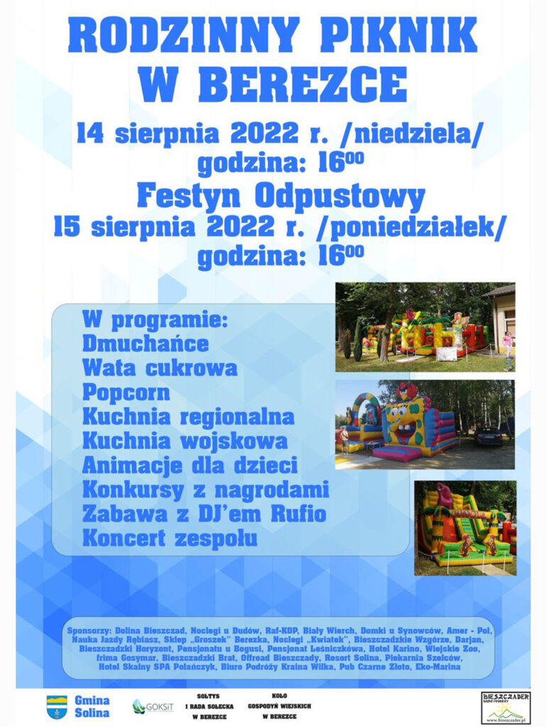 BEREZKA Rodzinny Piknik i Festyn Odpustowy 14-15 sierpień 2022