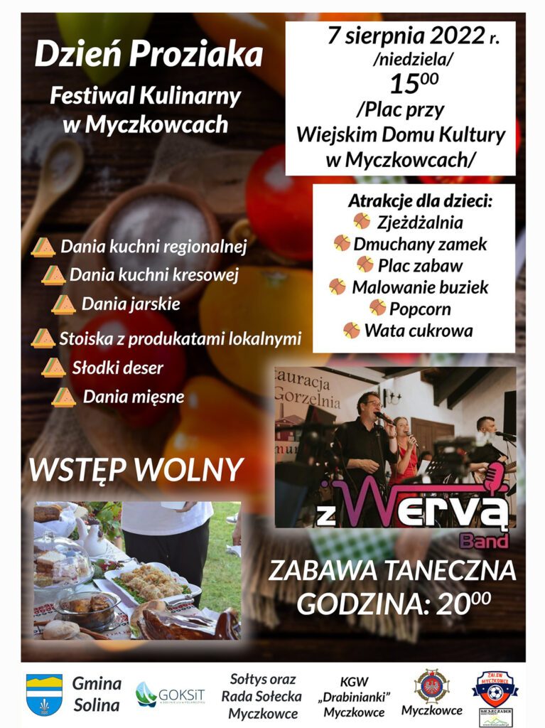 MYCZKOWCE Dzień Proziaka - Festiwal Kulinarny w Myczkowcach, 7 sierpień 2022 (GOKSIT Solina - Polańczyk)