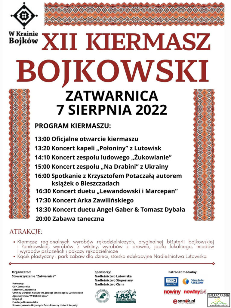 ZATWARNICA XII KIERMASZ BOJKOWSKI 7 sierpień 2022