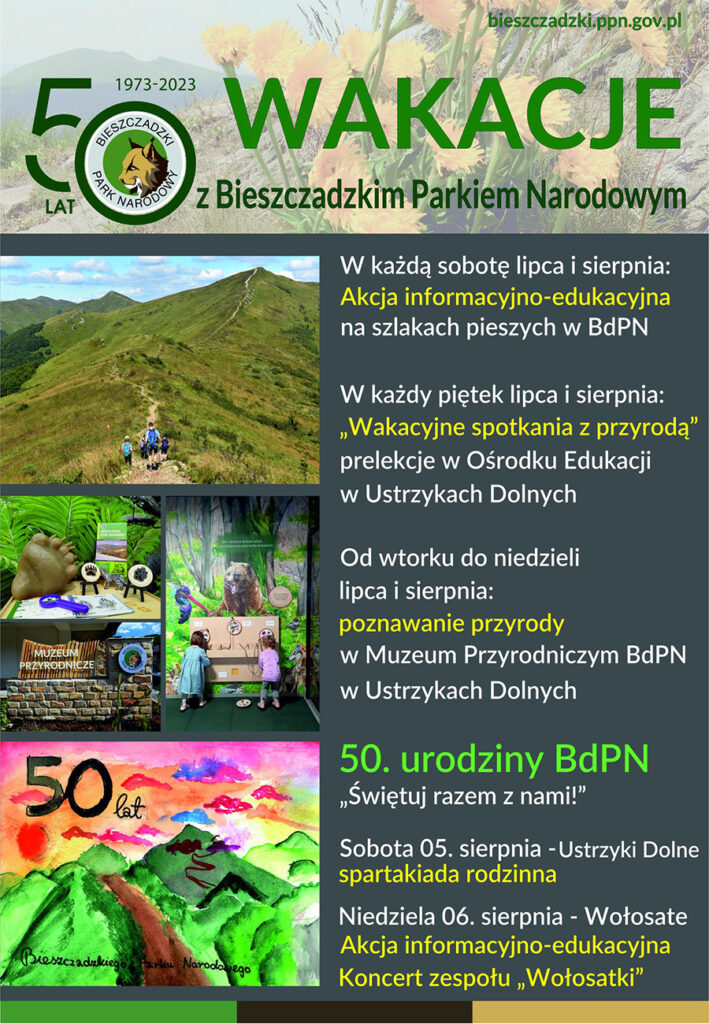 50 lat Bieszczadzkiego Parku Narodowego - imprezy, wystawy, warsztaty, koncerty