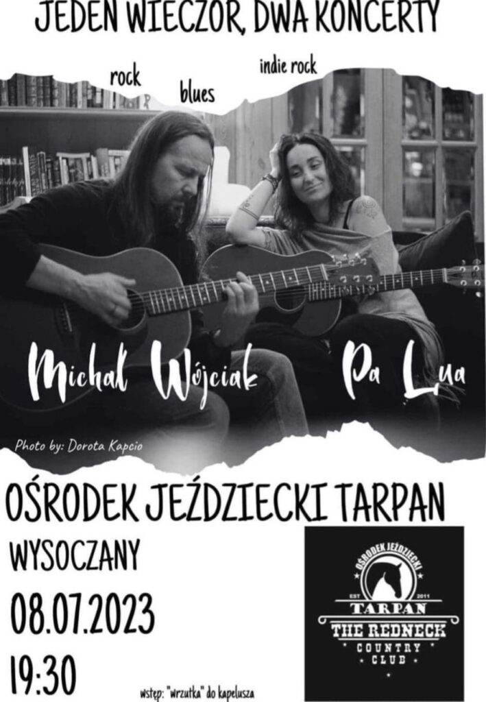Wysoczany Ośrodek Jeździecki Tarpan 8 lipiec 2023 koncert Michał Wójciak i Pa Lua