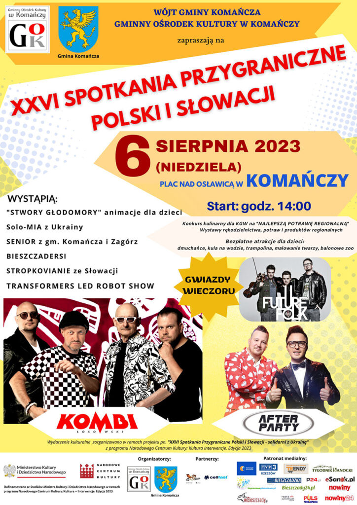 26 Spotkania Przygraniczne Polski i Słowacji - Komańcza 6 sierpnia 2023, imprezy, koncerty, atrakcje